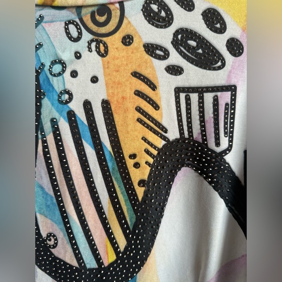 Missy bright printed jacket blazer with rhinestones. - Picture 7 of 9